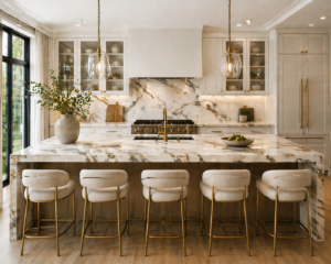Marble Island with Bold Veining