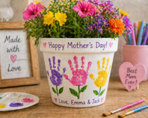 Personalized Handprint Flower Pot