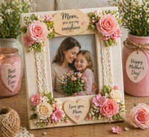 Photo Frame with Decorative Flowers